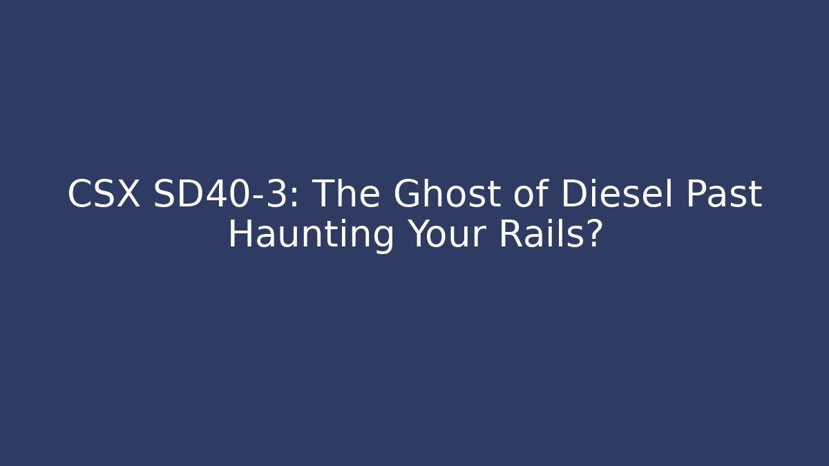 CSX SD40-3: The Ghost of Diesel Past Haunting Your Rails?