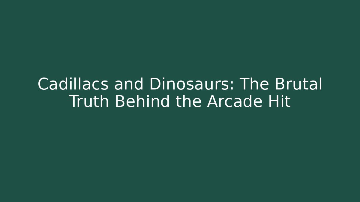 Cadillacs and Dinosaurs: The Brutal Truth Behind the Arcade Hit