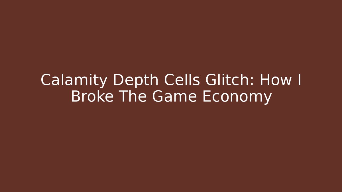 Calamity Depth Cells Glitch: How I Broke The Game Economy