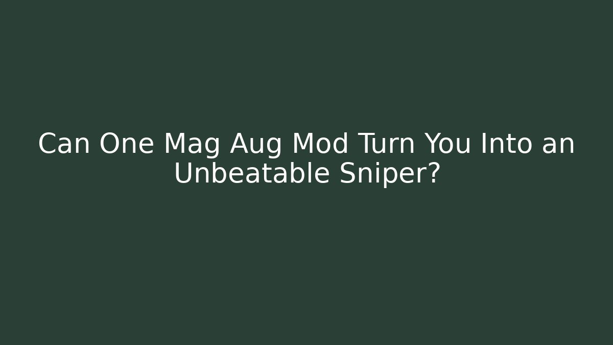 Can One Mag Aug Mod Turn You Into an Unbeatable Sniper?