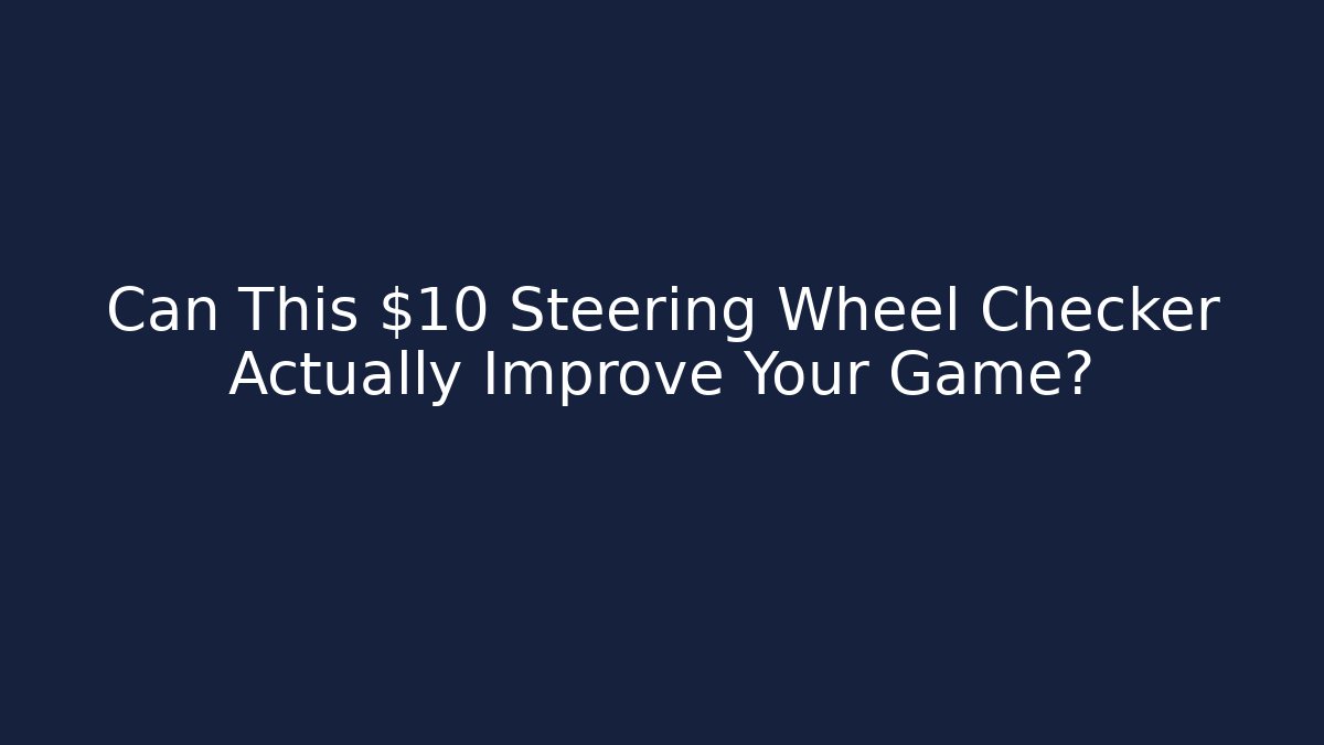 Can This $10 Steering Wheel Checker Actually Improve Your Game?