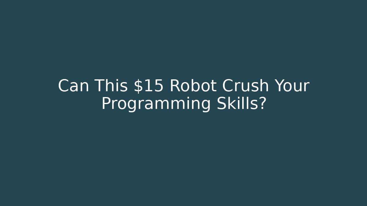 Can This $15 Robot Crush Your Programming Skills? - Create More Assets