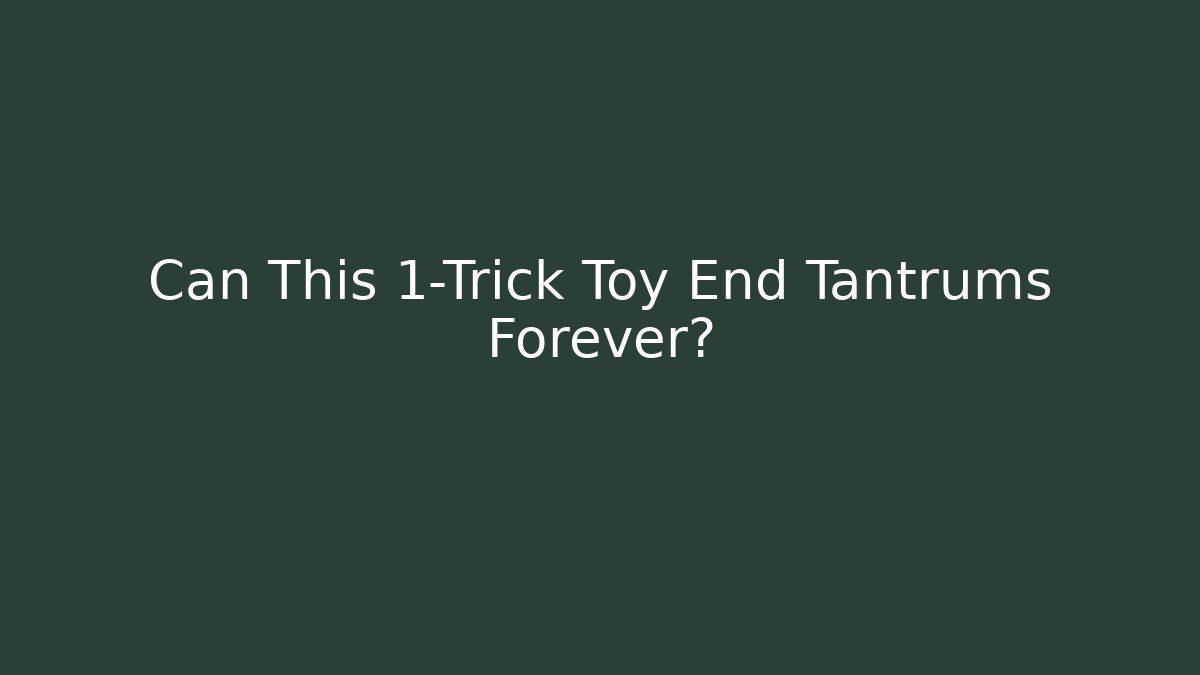 Can This 1-Trick Toy End Tantrums Forever? - Create More Assets