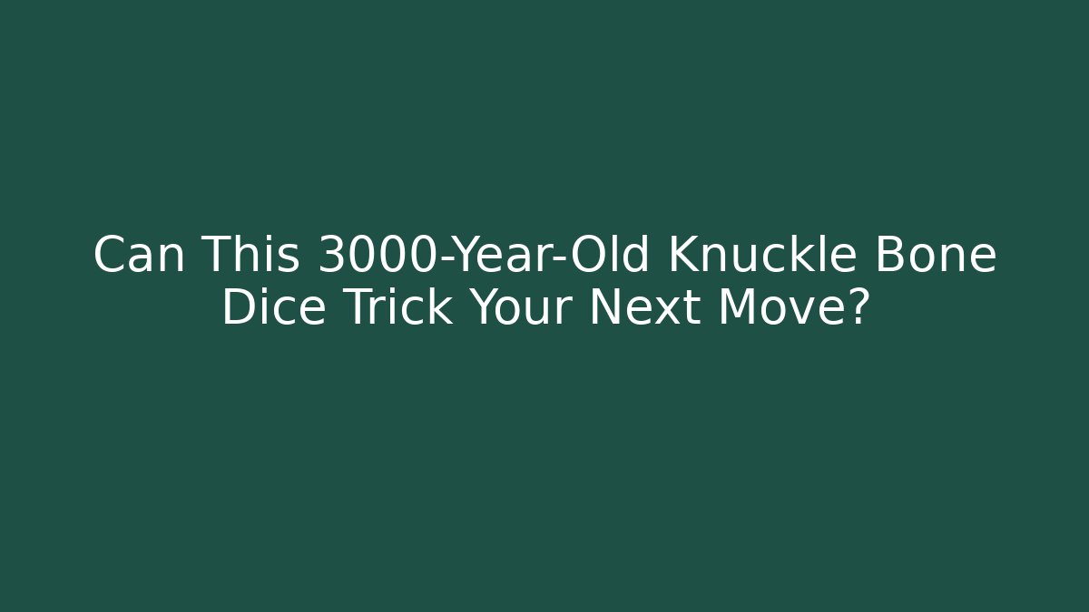 Can This 3000-Year-Old Knuckle Bone Dice Trick Your Next Move?