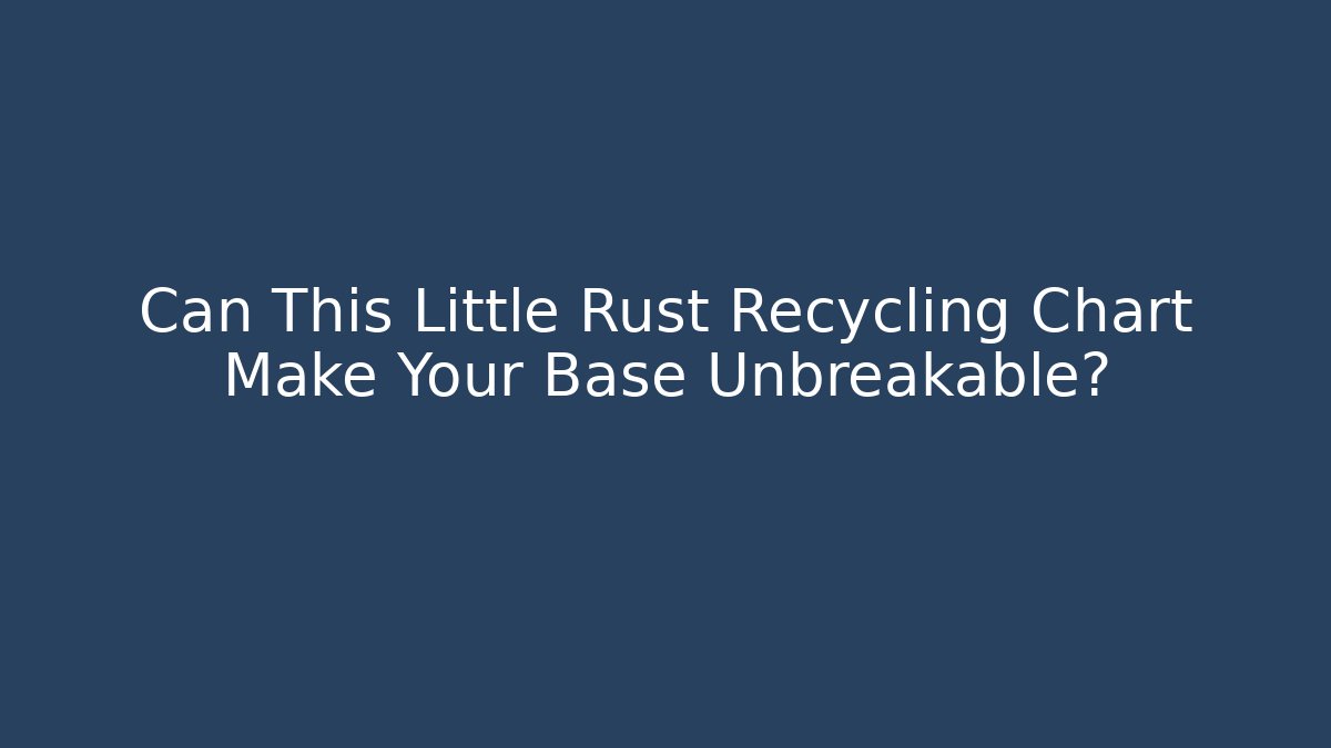 Can This Little Rust Recycling Chart Make Your Base Unbreakable?