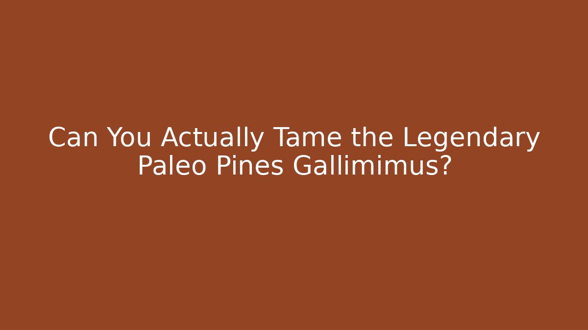 Can You Actually Tame the Legendary Paleo Pines Gallimimus?