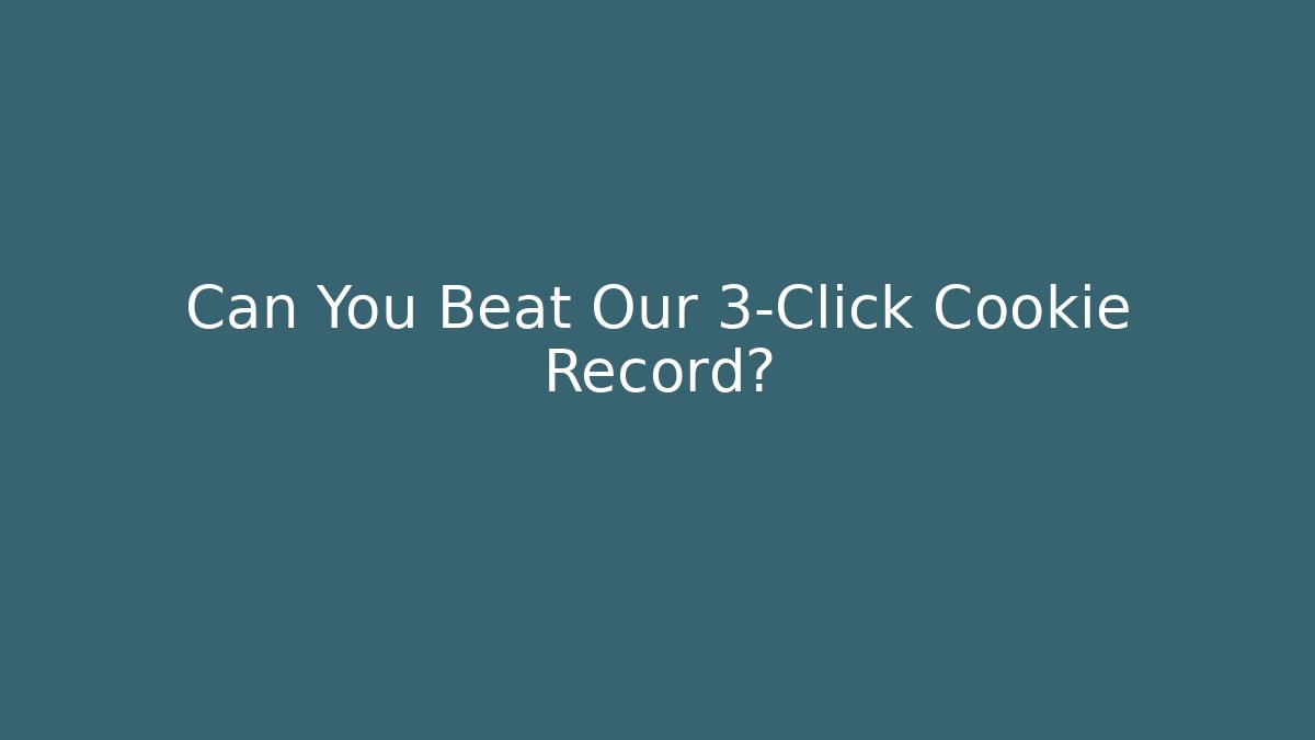 Can You Beat Our 3-Click Cookie Record? - Create More Assets