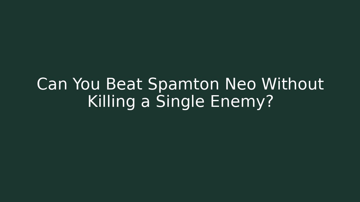 Can You Beat Spamton Neo Without Killing a Single Enemy?