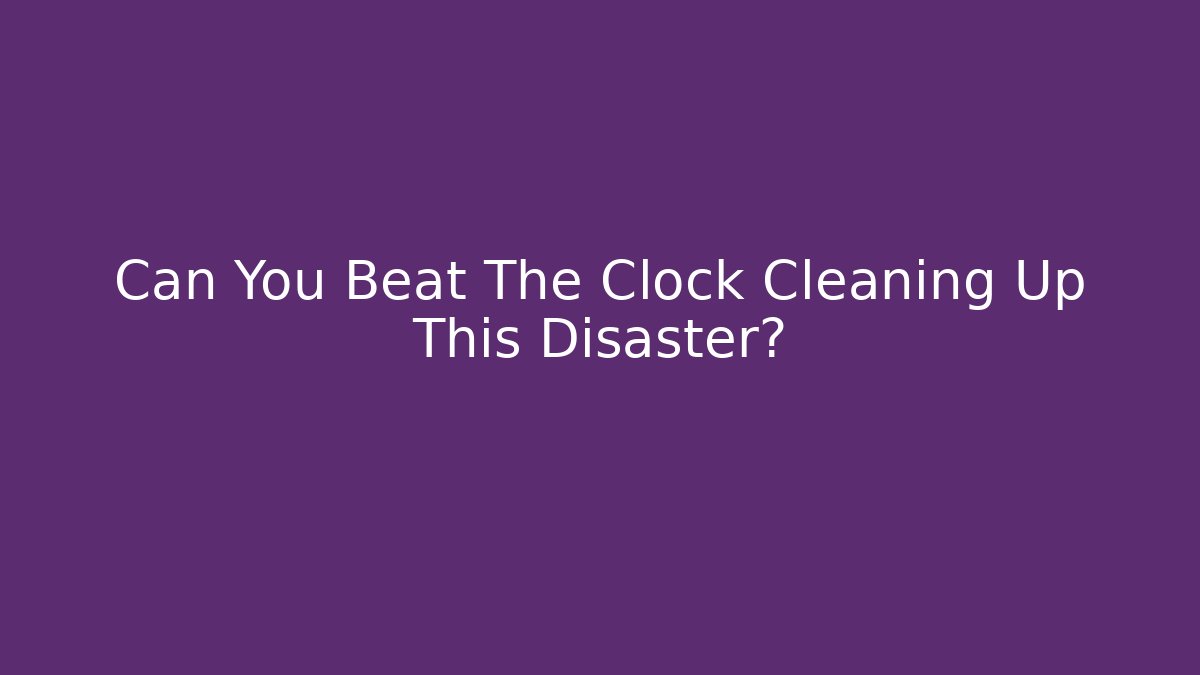 Can You Beat The Clock Cleaning Up This Disaster?