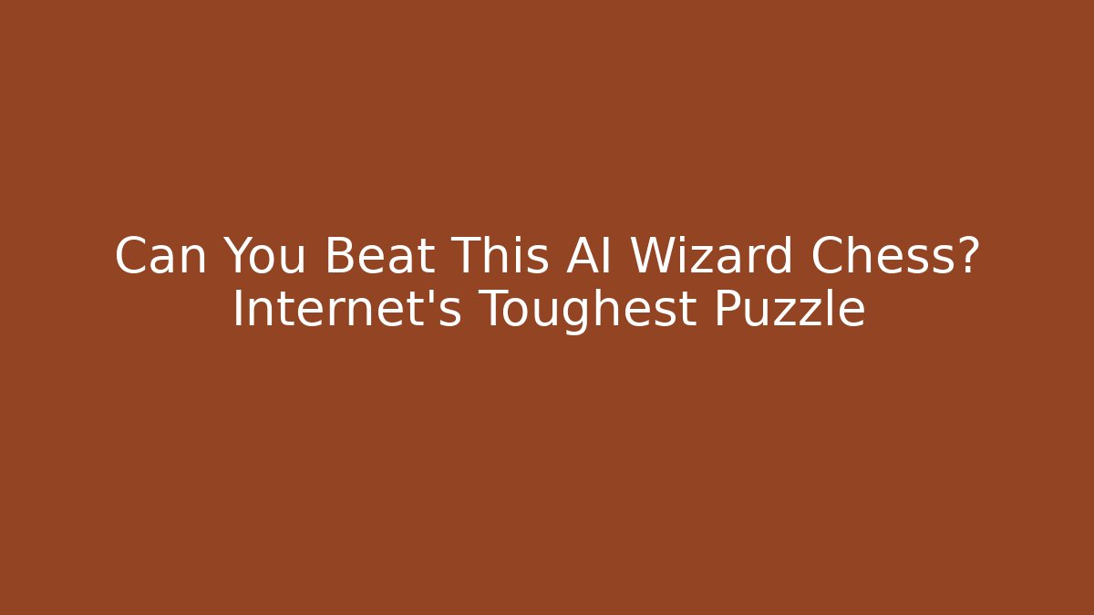 Can You Beat This AI Wizard Chess? Internet's Toughest Puzzle