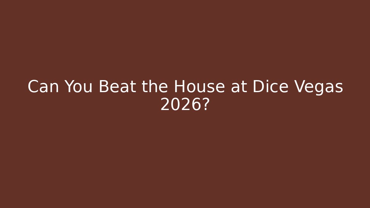 Can You Beat the House at Dice Vegas 2026?