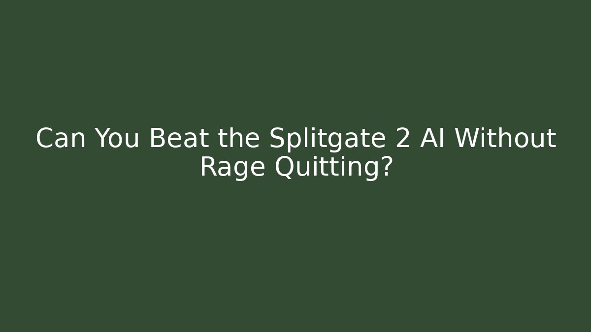 Can You Beat the Splitgate 2 AI Without Rage Quitting? - Create More Assets
