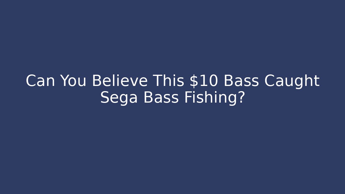 Can You Believe This $10 Bass Caught Sega Bass Fishing?