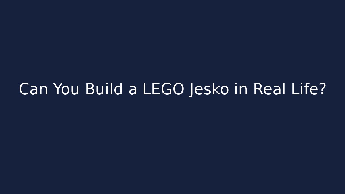 Can You Build a LEGO Jesko in Real Life?
