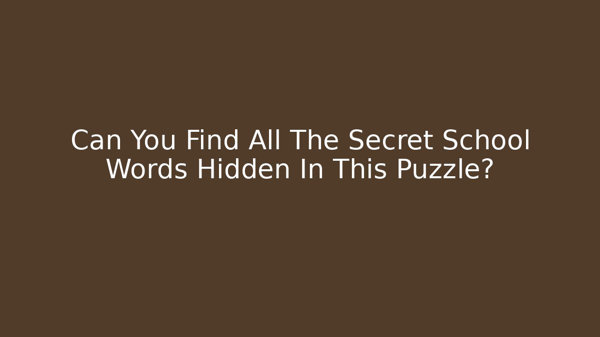 Can You Find All The Secret School Words Hidden In This Puzzle?