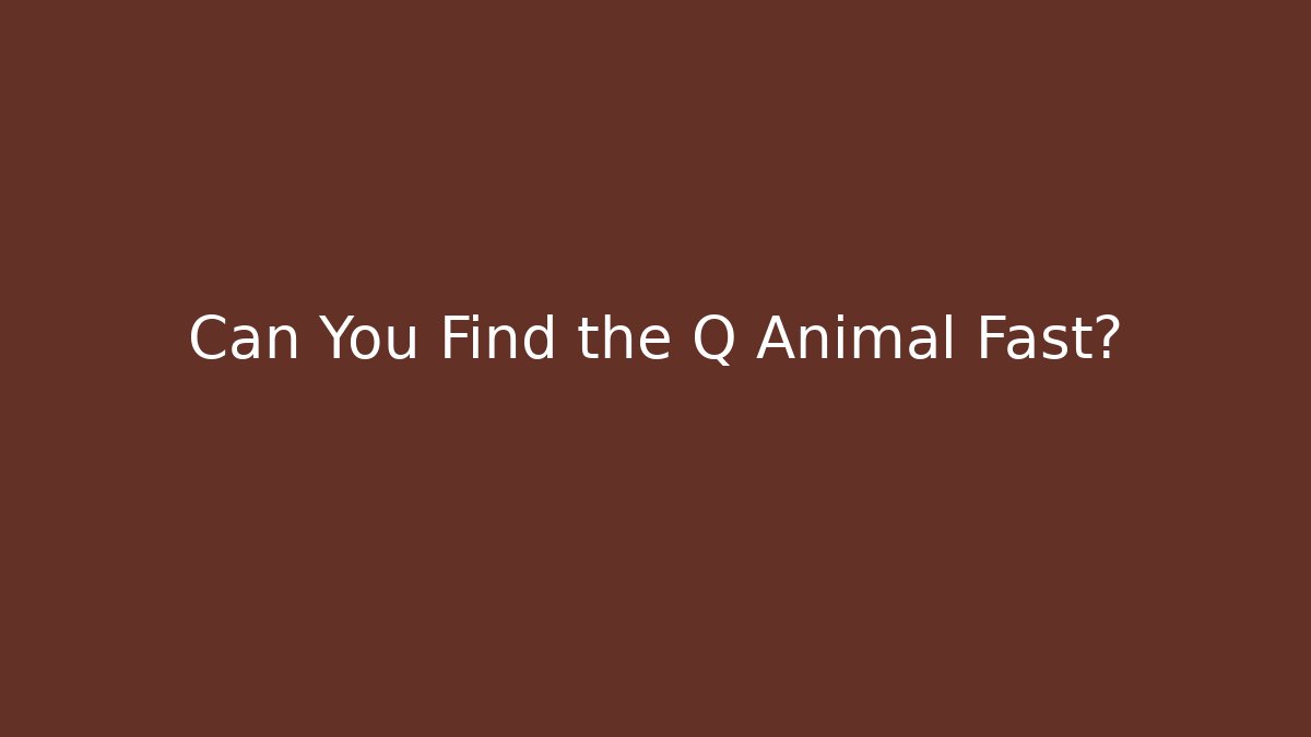Can You Find the Q Animal Fast?