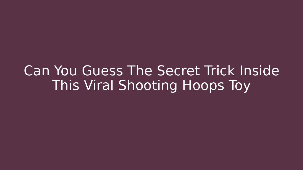 Can You Guess The Secret Trick Inside This Viral Shooting Hoops Toy