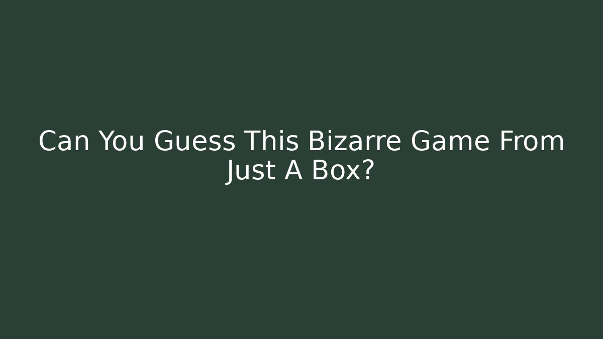 Can You Guess This Bizarre Game From Just A Box?