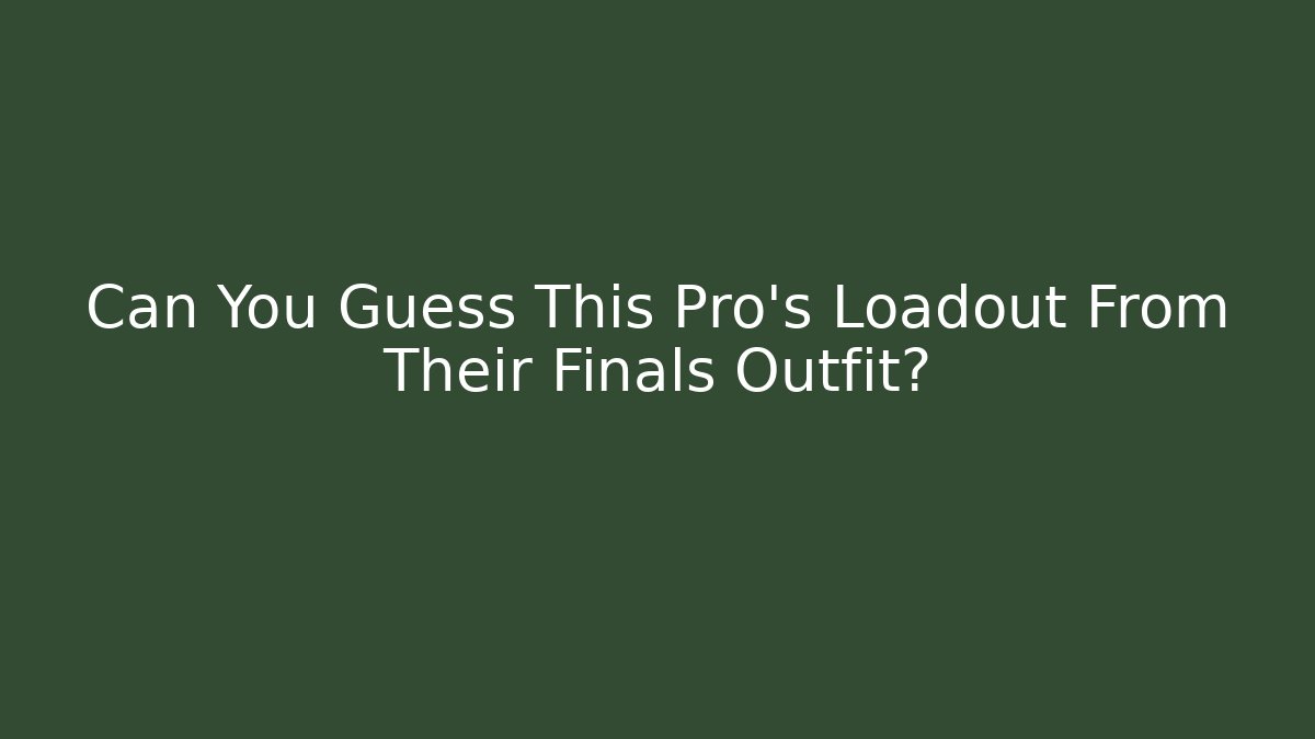 Can You Guess This Pro's Loadout From Their Finals Outfit?