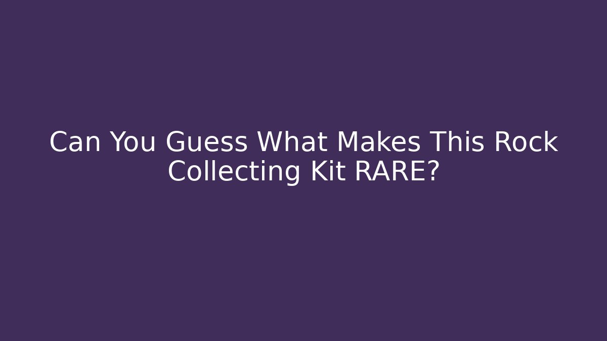 Can You Guess What Makes This Rock Collecting Kit RARE?