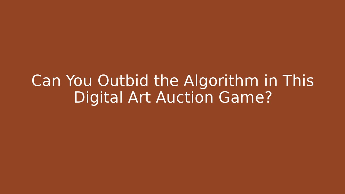 Can You Outbid the Algorithm in This Digital Art Auction Game?