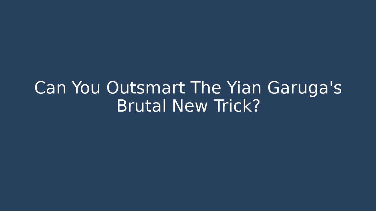 Can You Outsmart The Yian Garuga's Brutal New Trick?