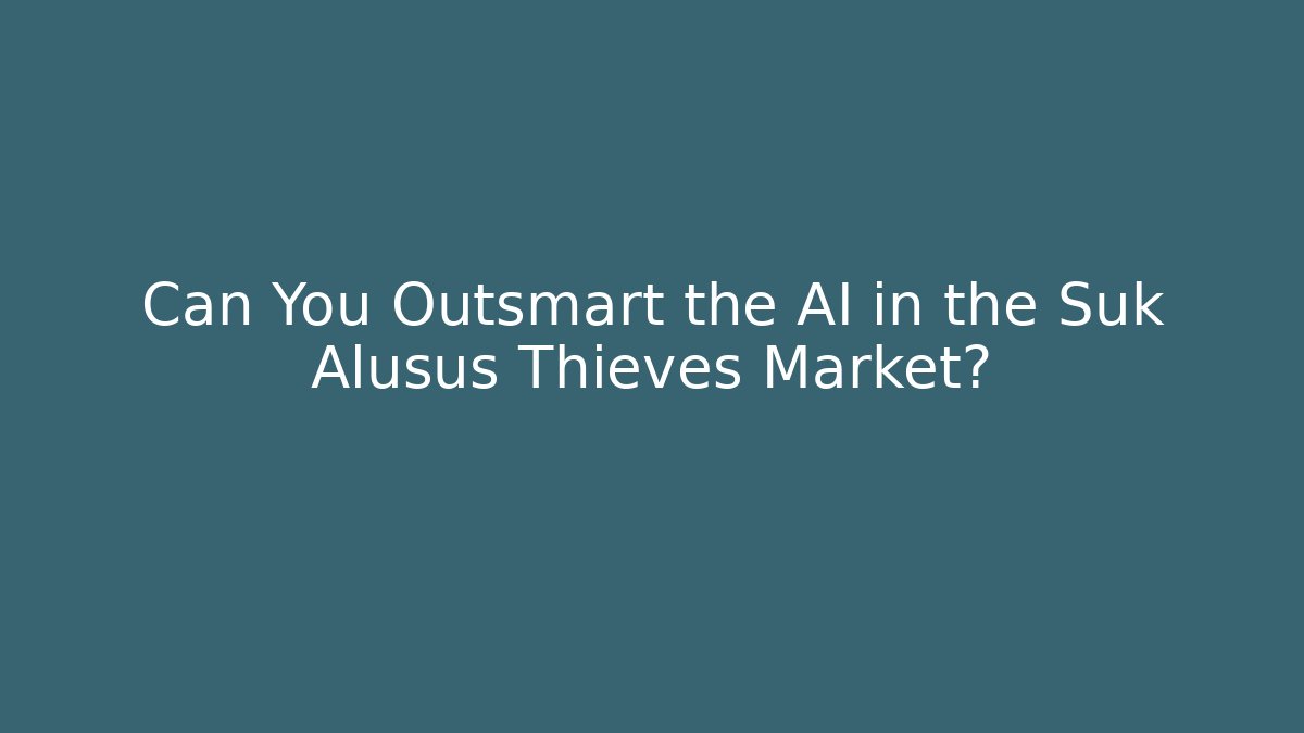 Can You Outsmart the AI in the Suk Alusus Thieves Market?