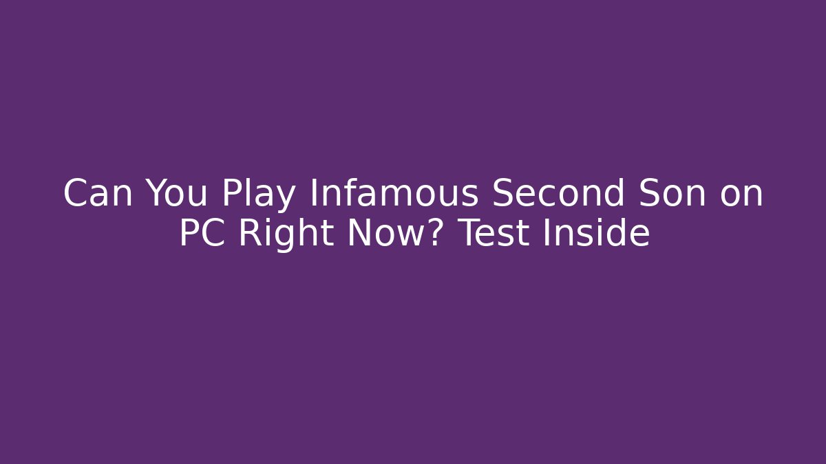 Can You Play Infamous Second Son on PC Right Now? Test Inside - Create More Assets