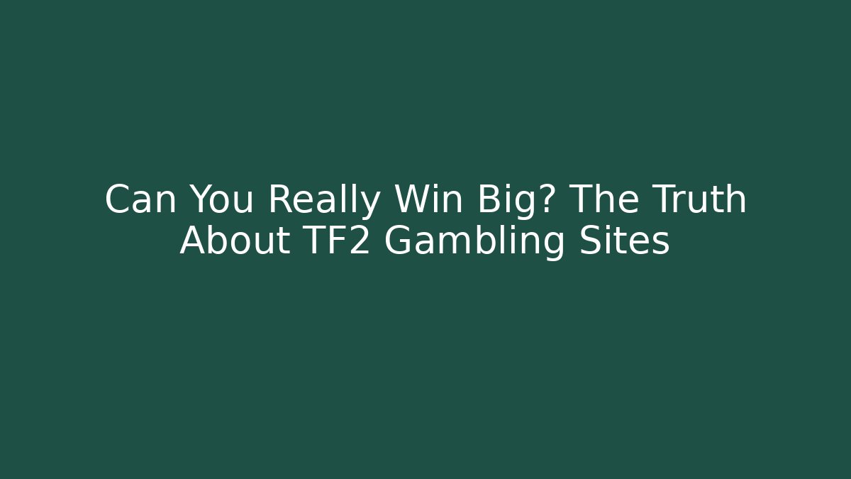 Can You Really Win Big? The Truth About TF2 Gambling Sites