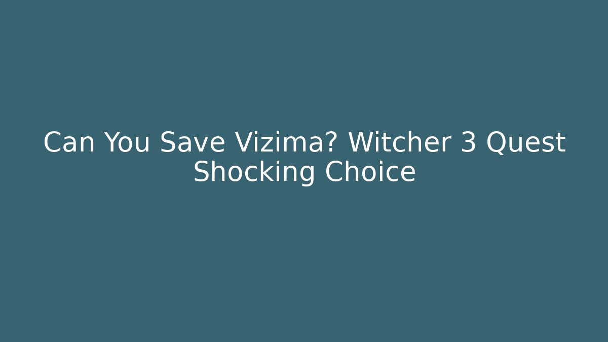 Can You Save Vizima? Witcher 3 Quest Shocking Choice - Create More Assets