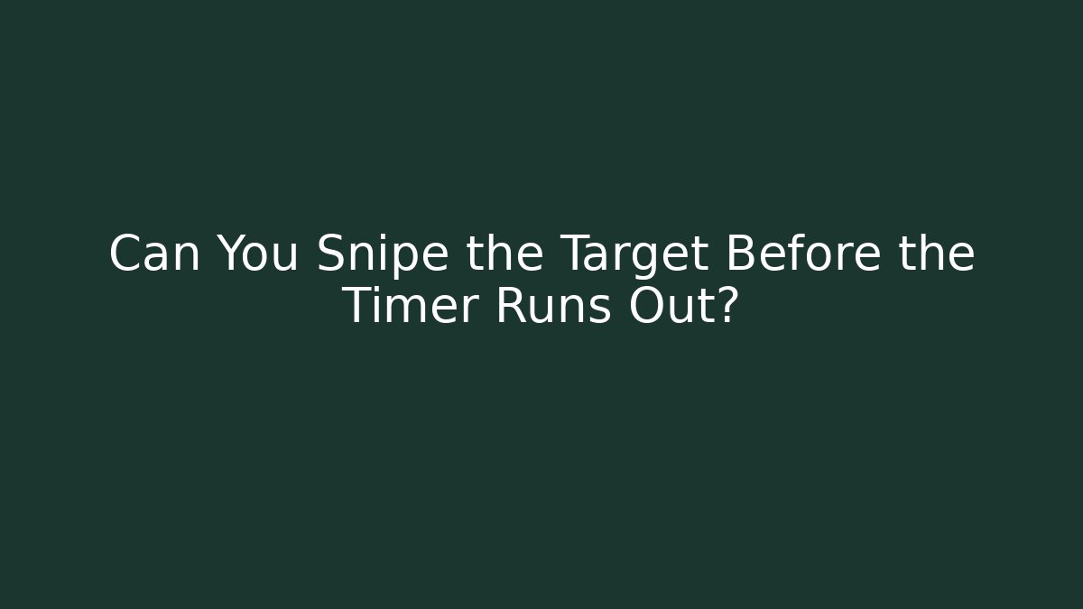 Can You Snipe the Target Before the Timer Runs Out? - Create More Assets