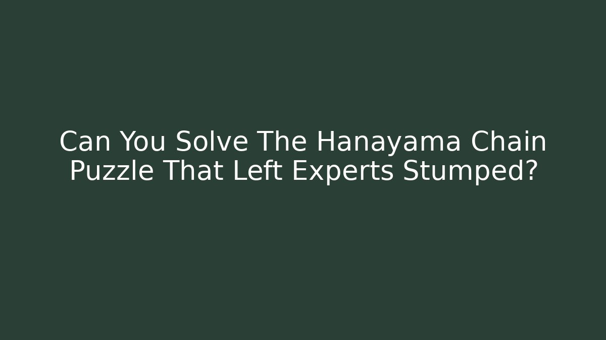 Can You Solve The Hanayama Chain Puzzle That Left Experts Stumped?