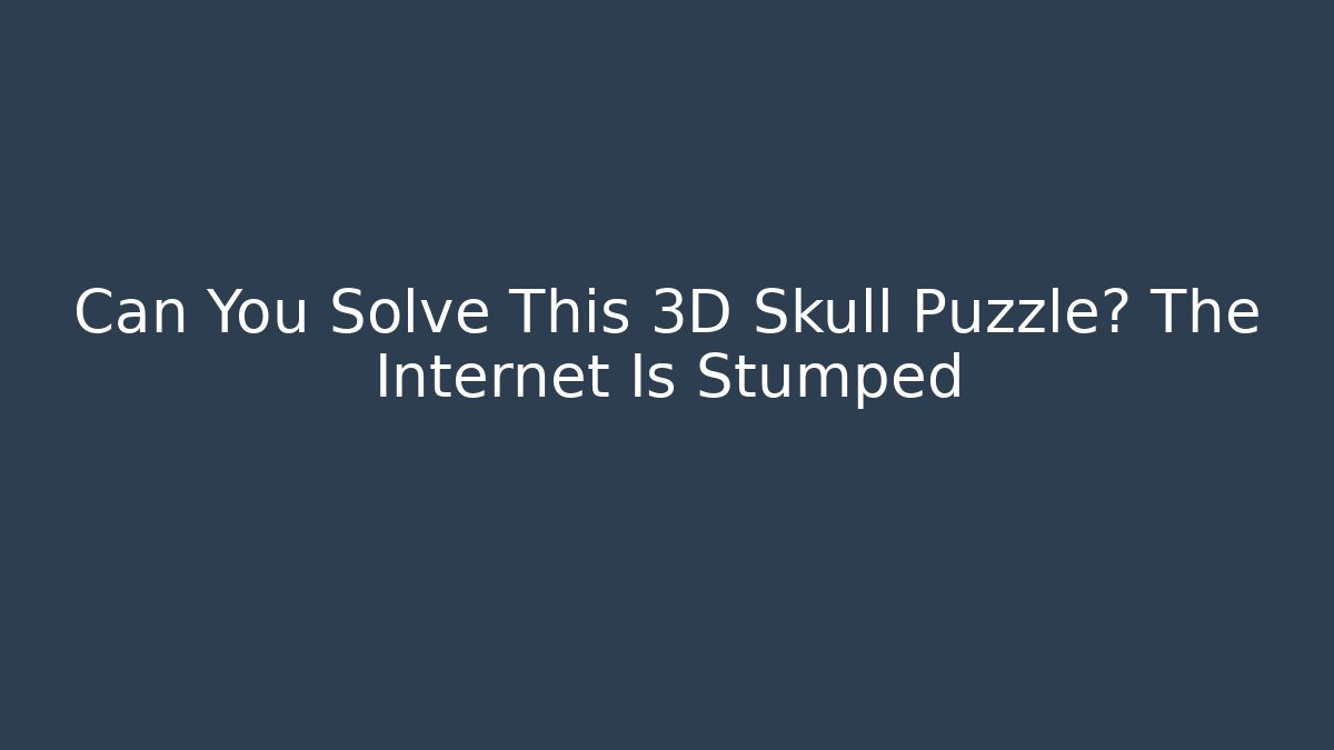Can You Solve This 3D Skull Puzzle? The Internet Is Stumped