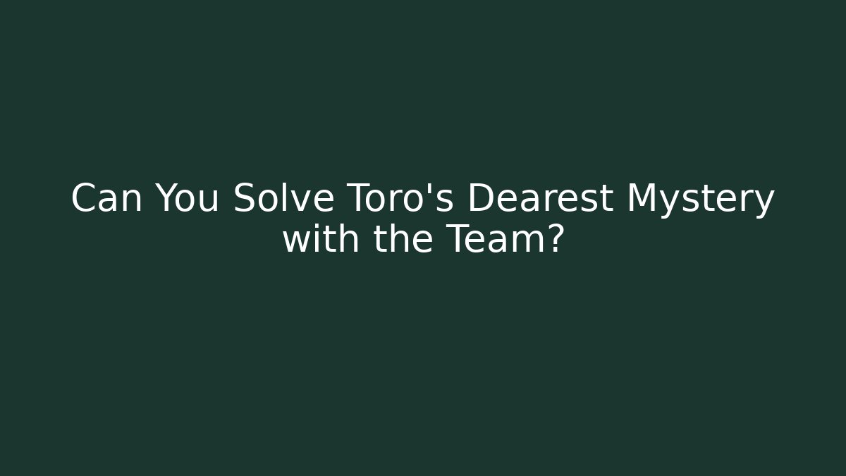 Can You Solve Toro's Dearest Mystery with the Team? - Create More Assets