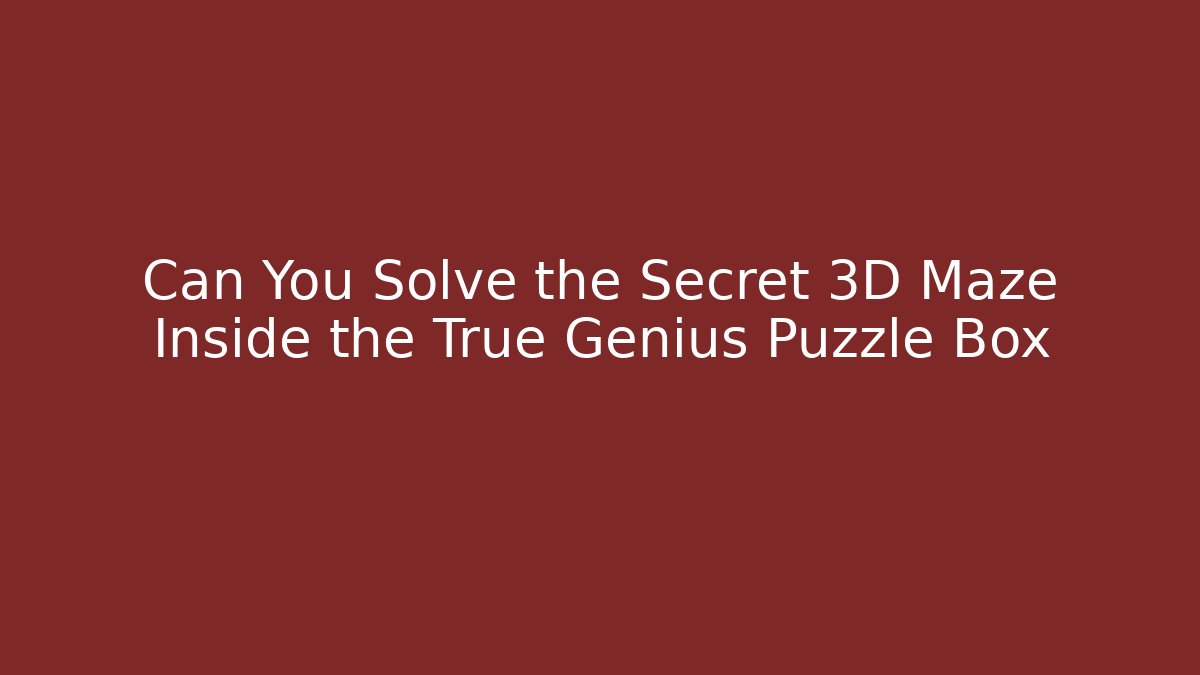 Can You Solve the Secret 3D Maze Inside the True Genius Puzzle Box