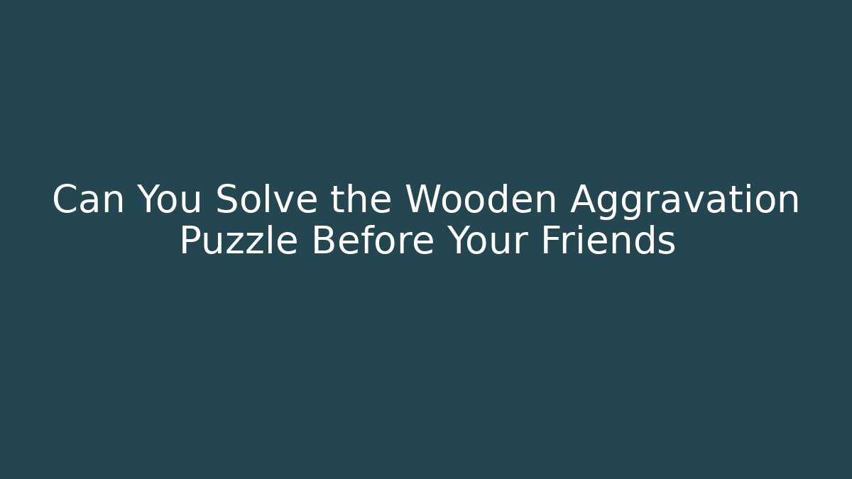Can You Solve the Wooden Aggravation Puzzle Before Your Friends