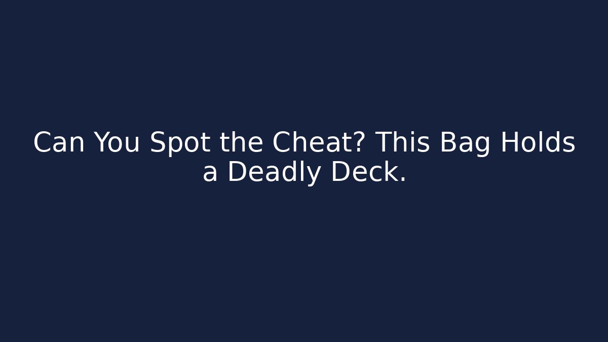 Can You Spot the Cheat? This Bag Holds a Deadly Deck.