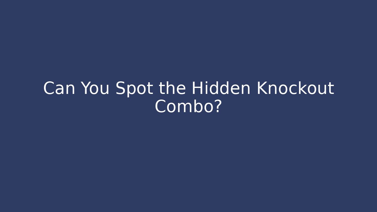 Can You Spot the Hidden Knockout Combo? - Create More Assets