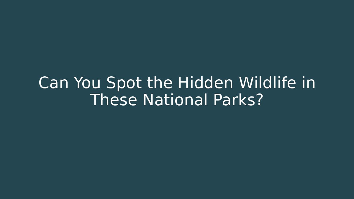Can You Spot the Hidden Wildlife in These National Parks?