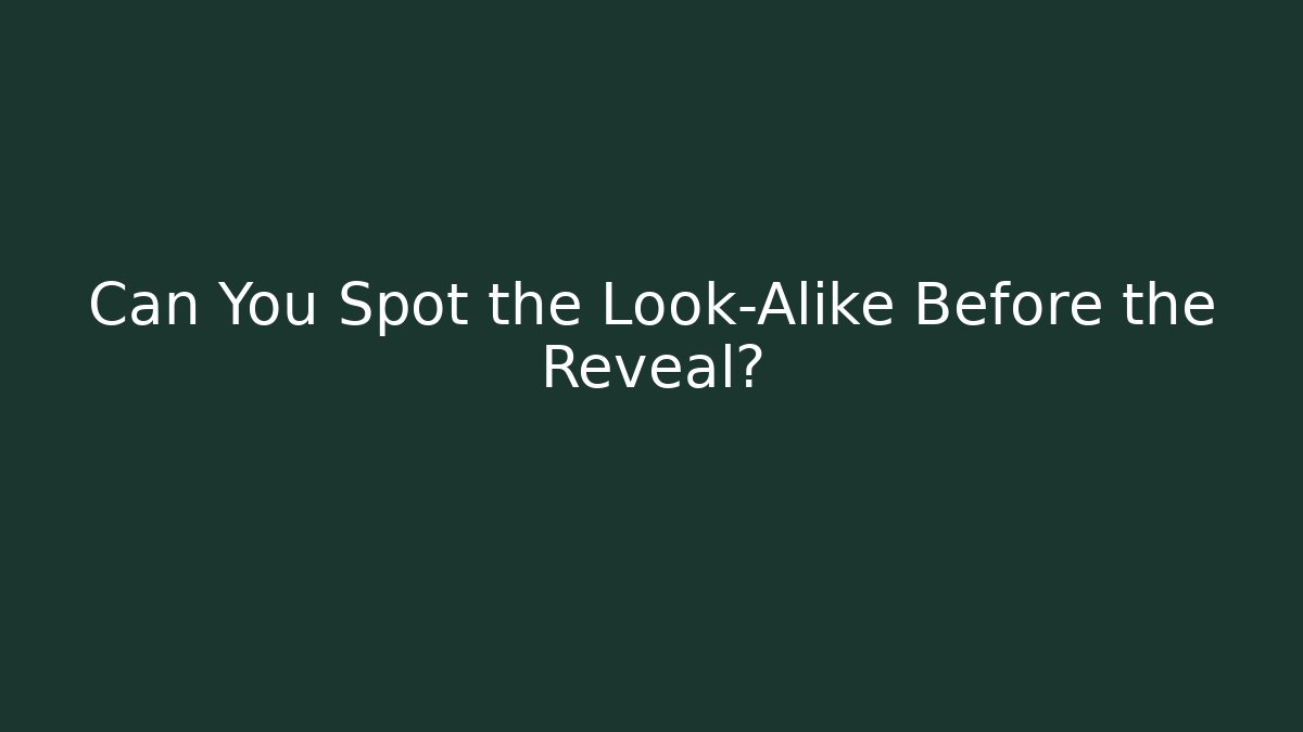 Can You Spot the Look-Alike Before the Reveal?