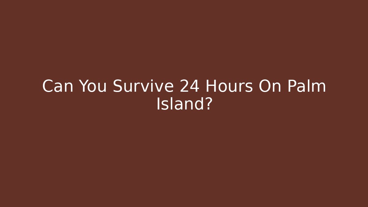 Can You Survive 24 Hours On Palm Island?