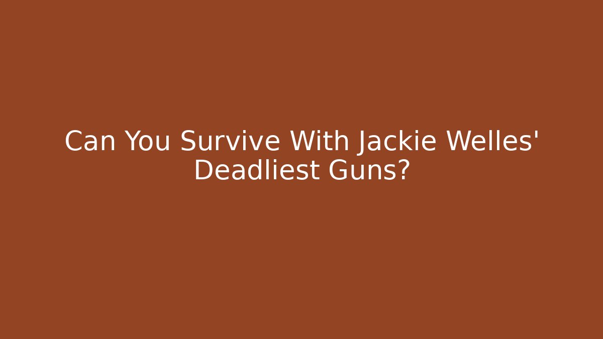 Can You Survive With Jackie Welles' Deadliest Guns?