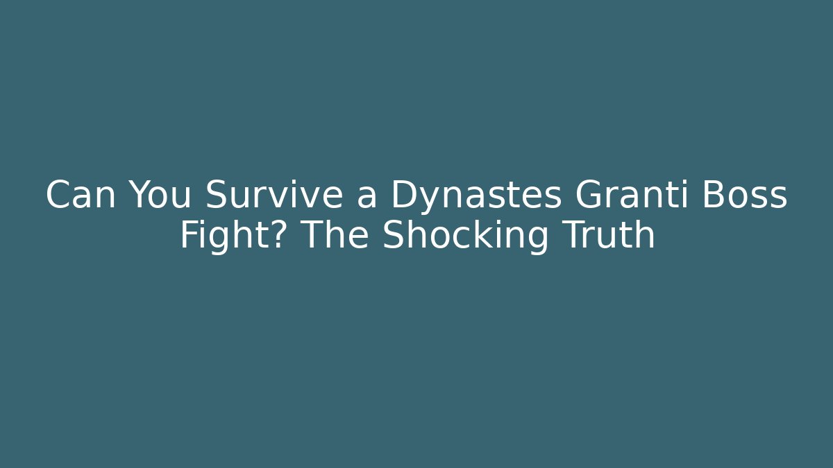 Can You Survive a Dynastes Granti Boss Fight? The Shocking Truth