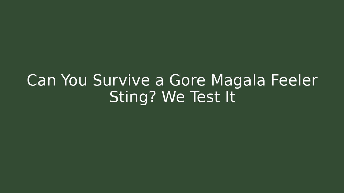 Can You Survive a Gore Magala Feeler Sting? We Test It
