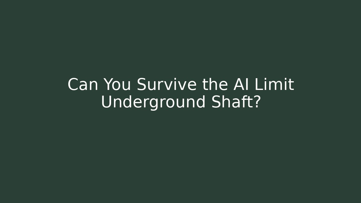 Can You Survive the AI Limit Underground Shaft?