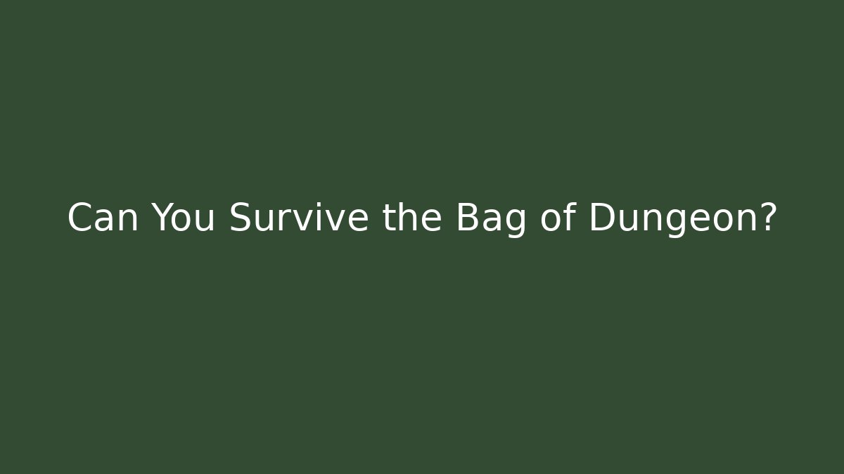 Can You Survive the Bag of Dungeon?