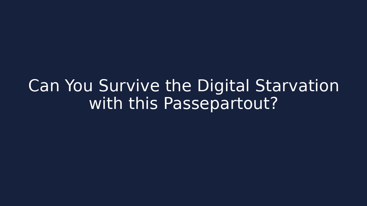 Can You Survive the Digital Starvation with this Passepartout?