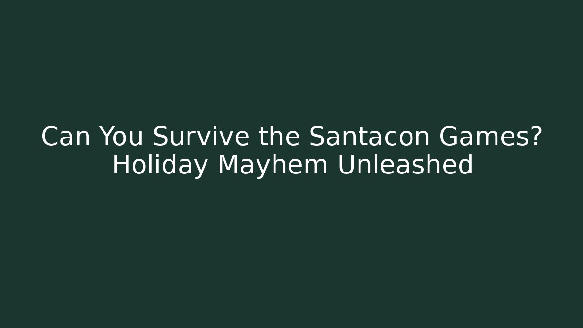 Can You Survive the Santacon Games? Holiday Mayhem Unleashed