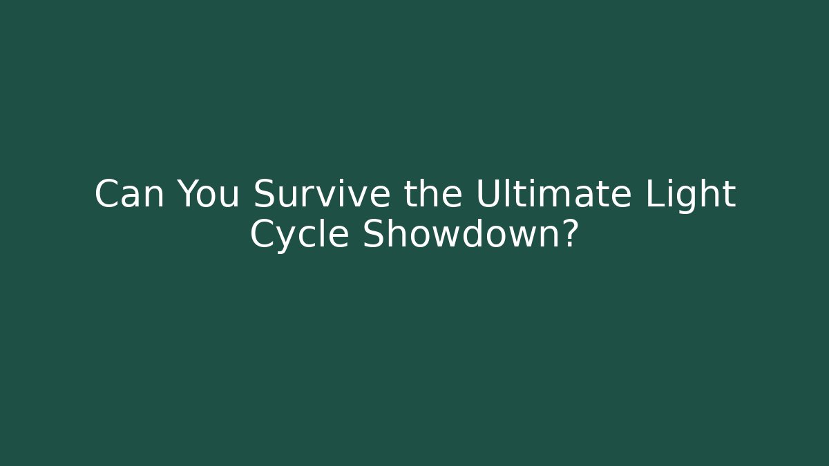 Can You Survive the Ultimate Light Cycle Showdown?
