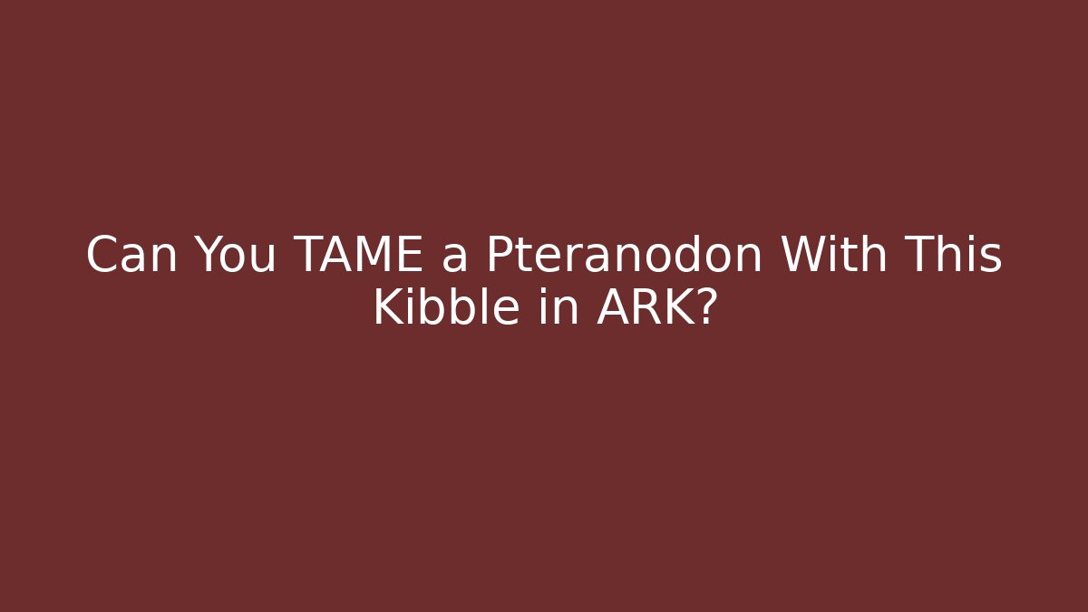 Can You TAME a Pteranodon With This Kibble in ARK?